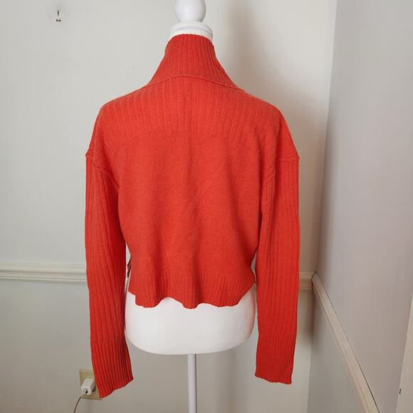 Free People Aubrey Cashmere Sweater Size XS Womens Orange Turtleneck Pullover - Picture 7 of 11